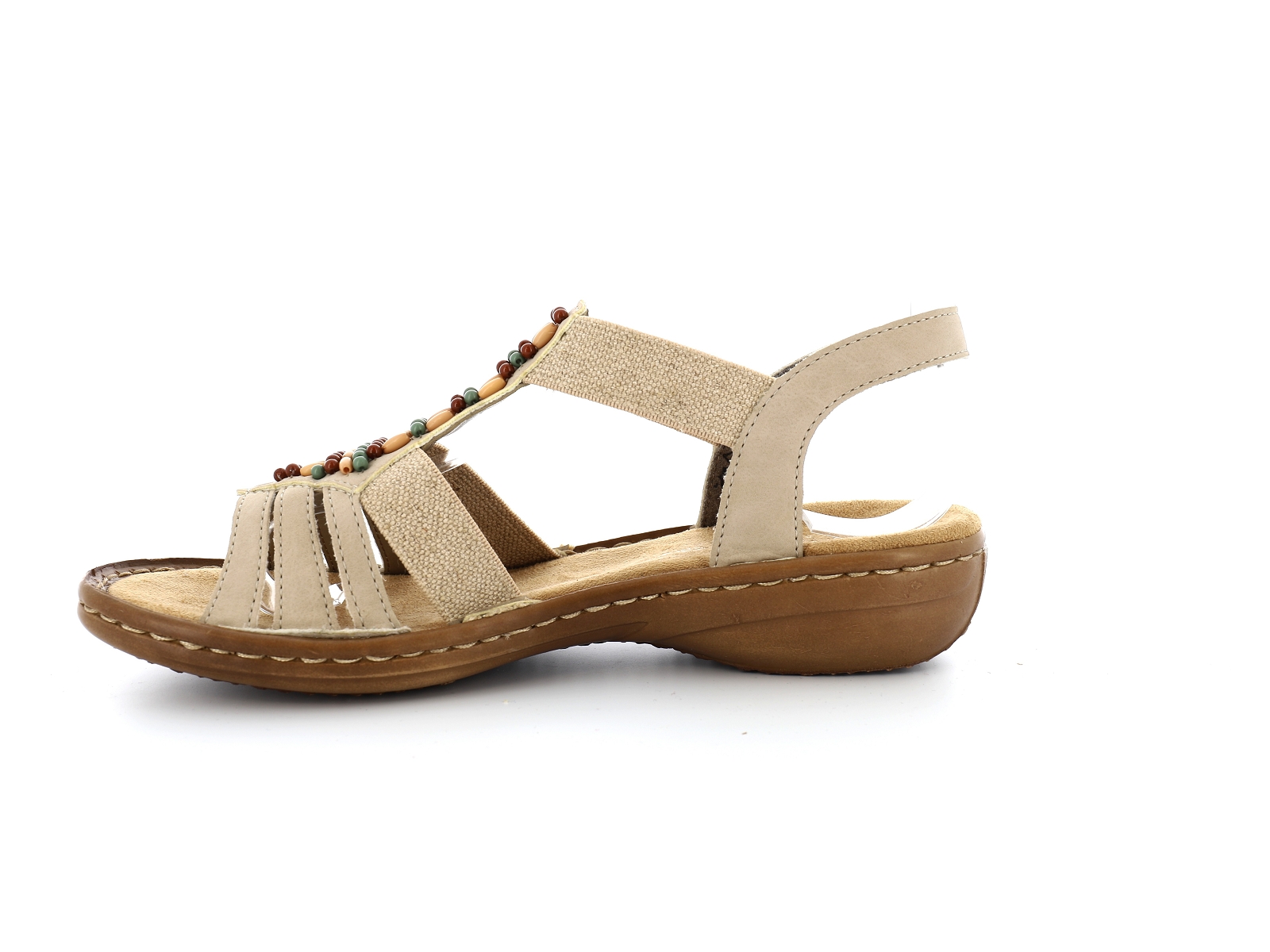 Rieker-60851 Cuir Beige