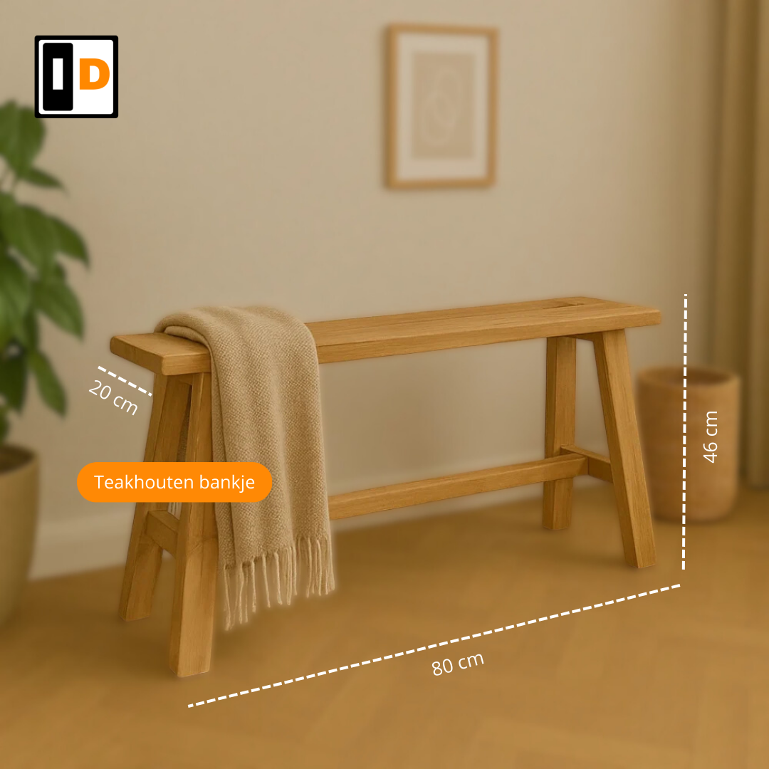Teakhouten Krukje 80cm - Naturel