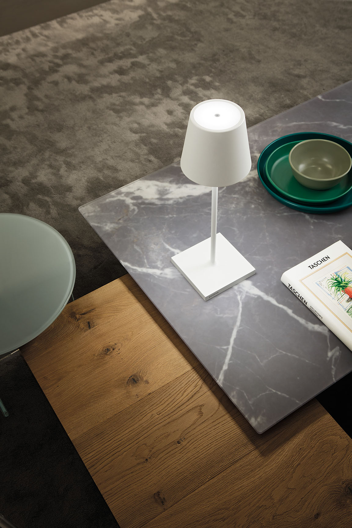 Zafferano oplaadbare tafellamp Desk L roest