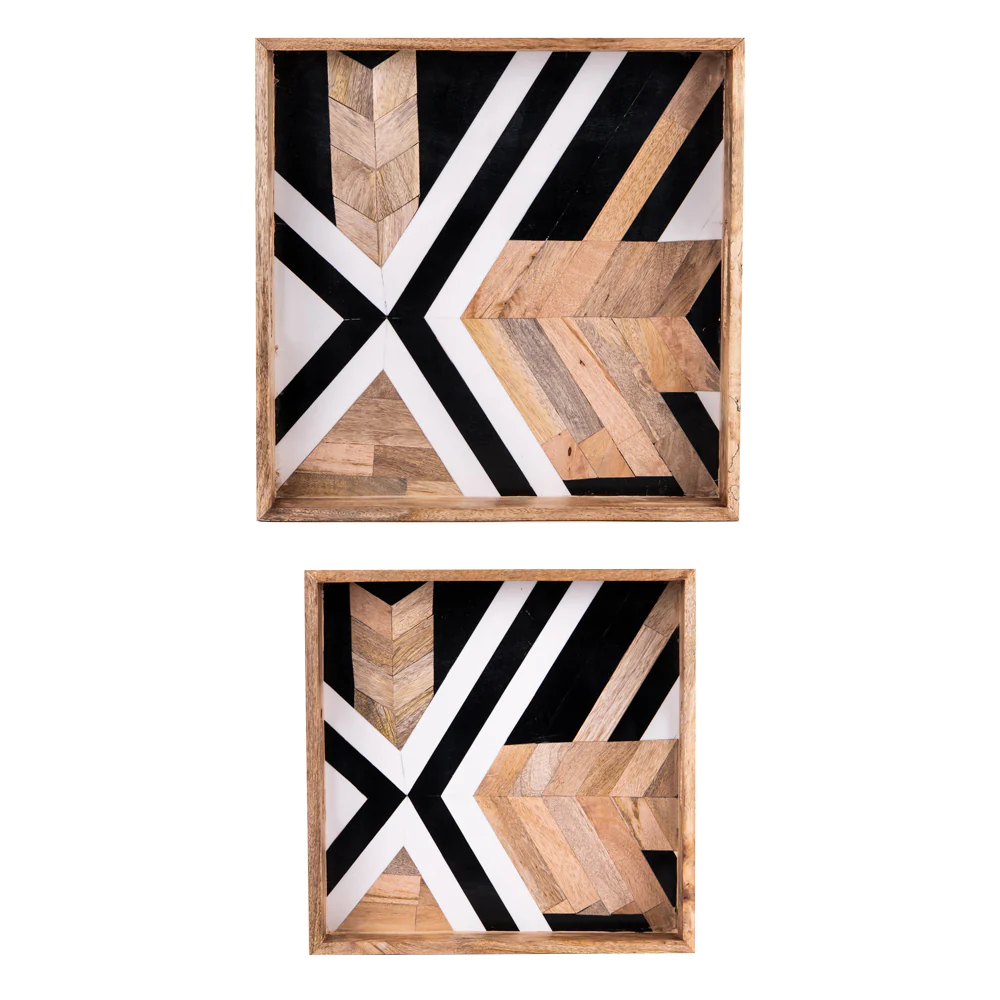 Set de 2 plateaux carrés Sinji 35/40 cm Table passion