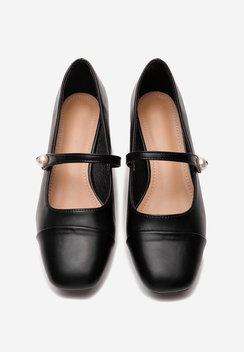 Chaussures à talon épais noirs Sidena