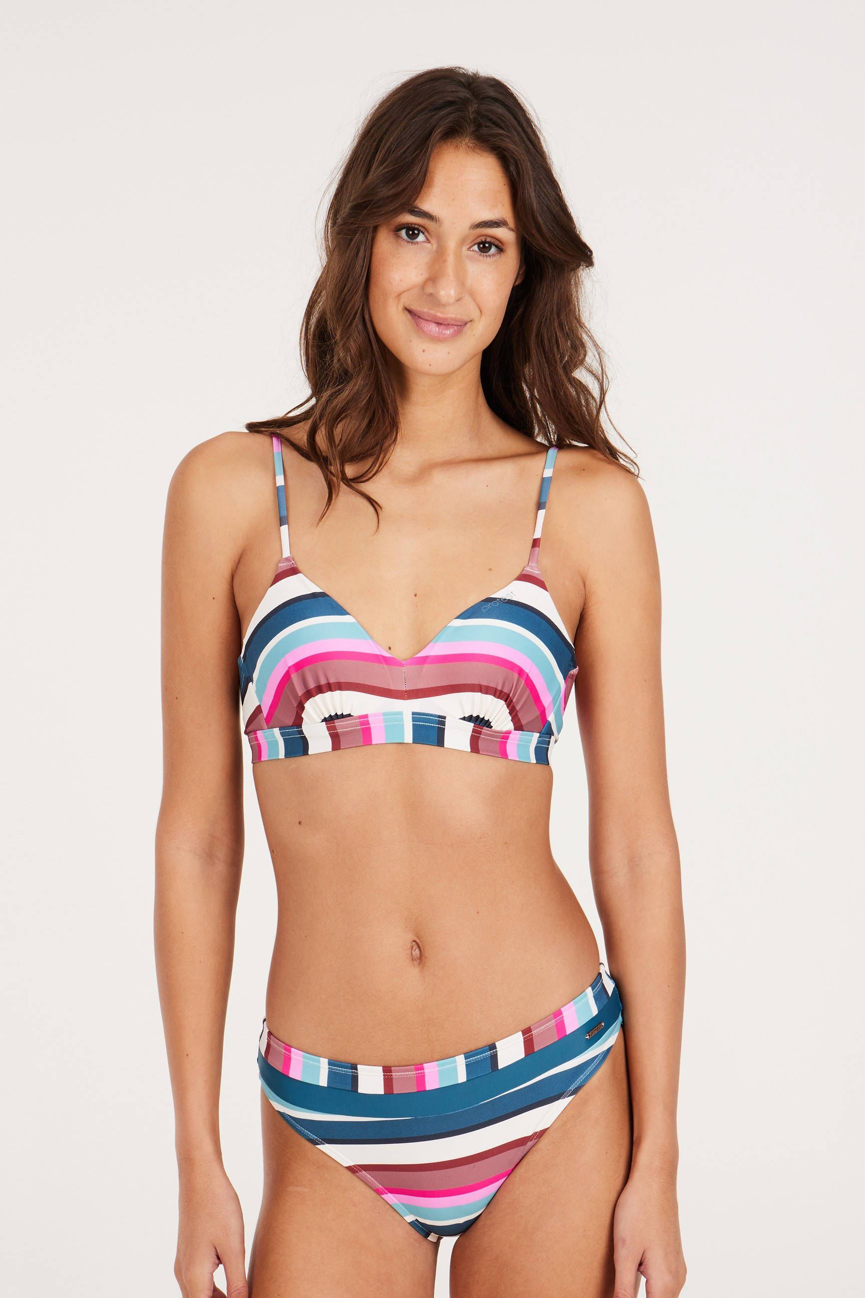 Protest voorgevormde beugel bikinitop MIXADAIR 24 roze/wit/blauw