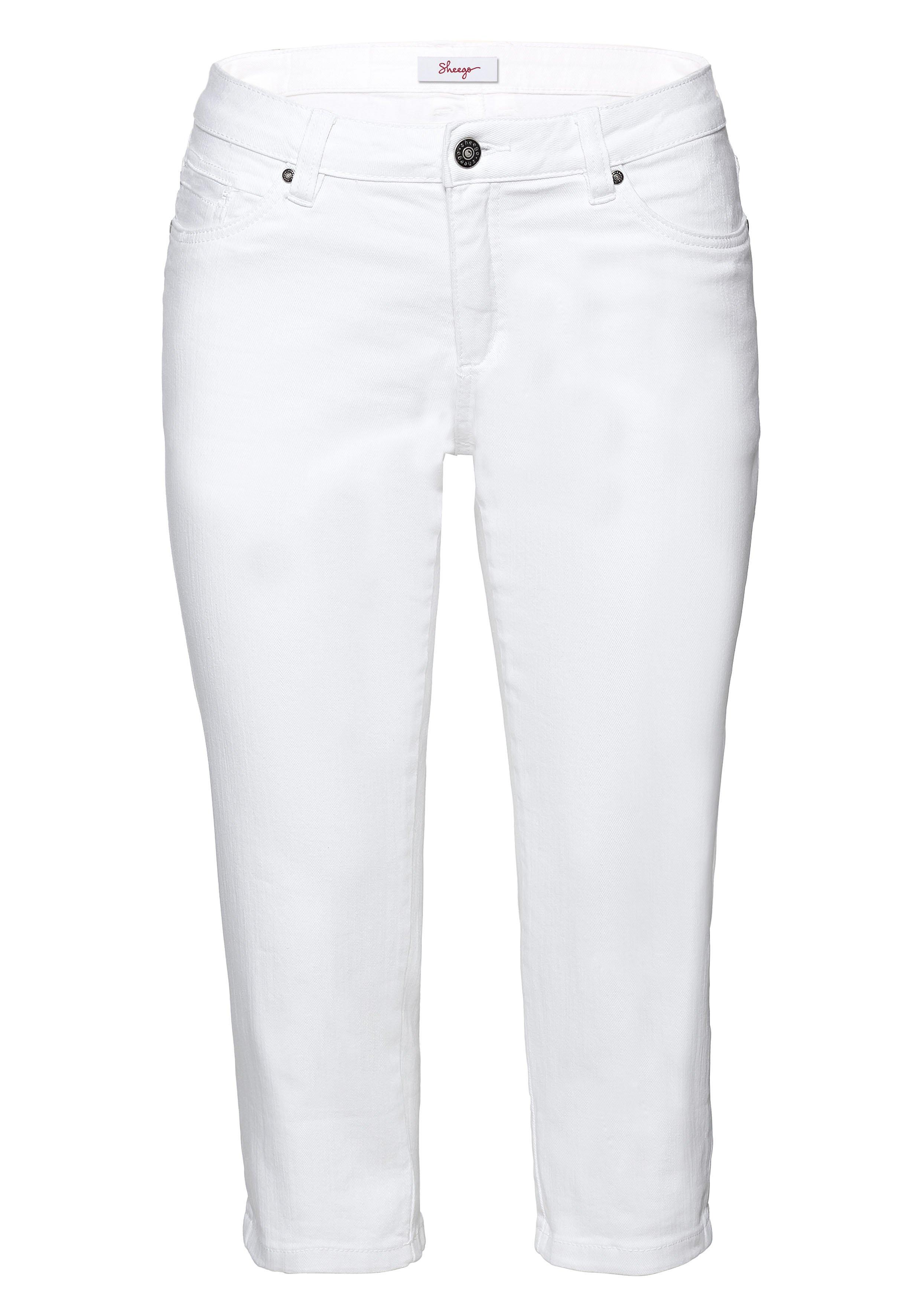 Caprijeans mit Used-Effekten