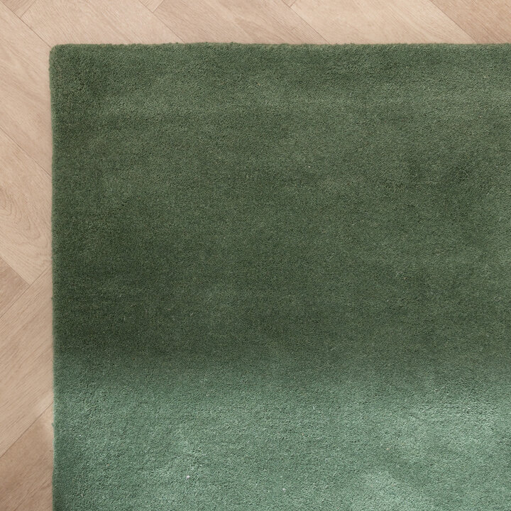 Wollen abstract vloerkleed - Clarice Olijfgroen/Mint