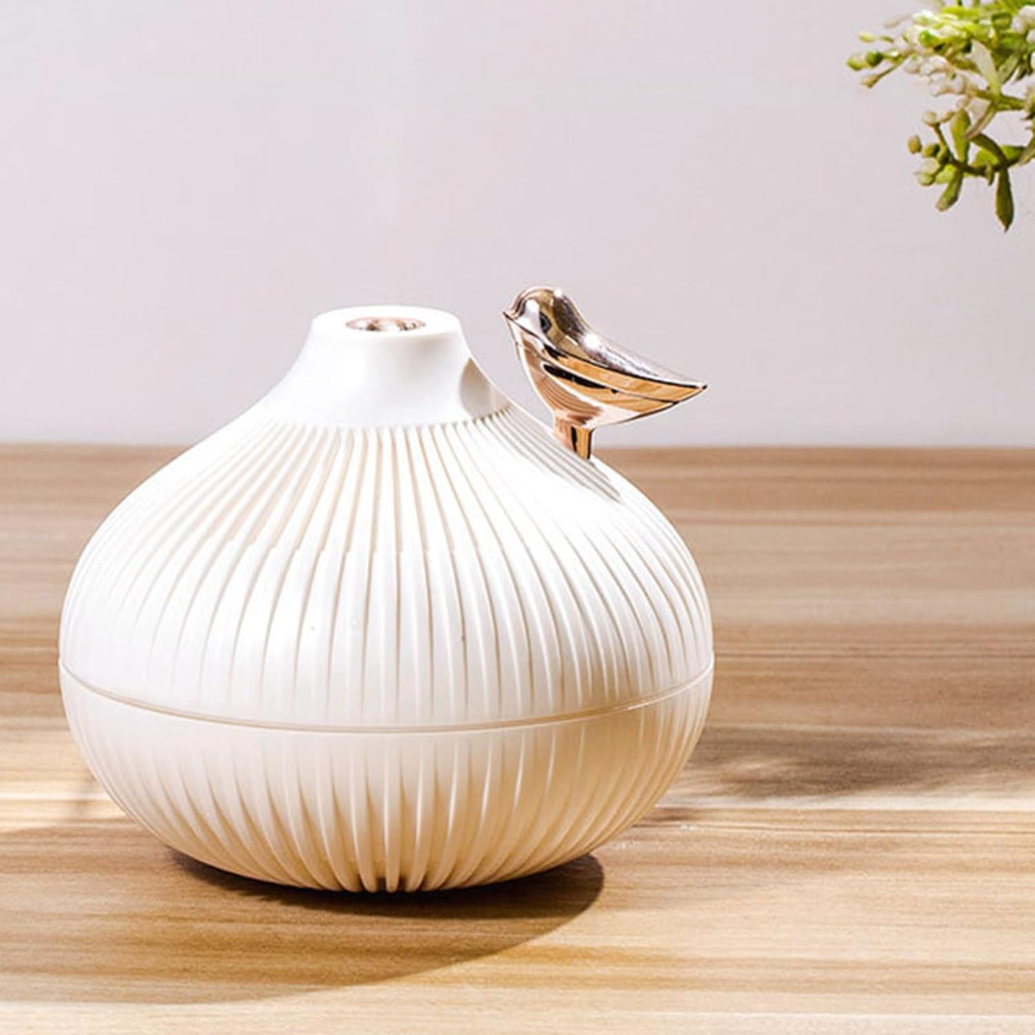 (300ml) Mini USB Luftbefeuchter Aroma Öl Diffuser mit LED Beleuchtung - Weiss / Vogel