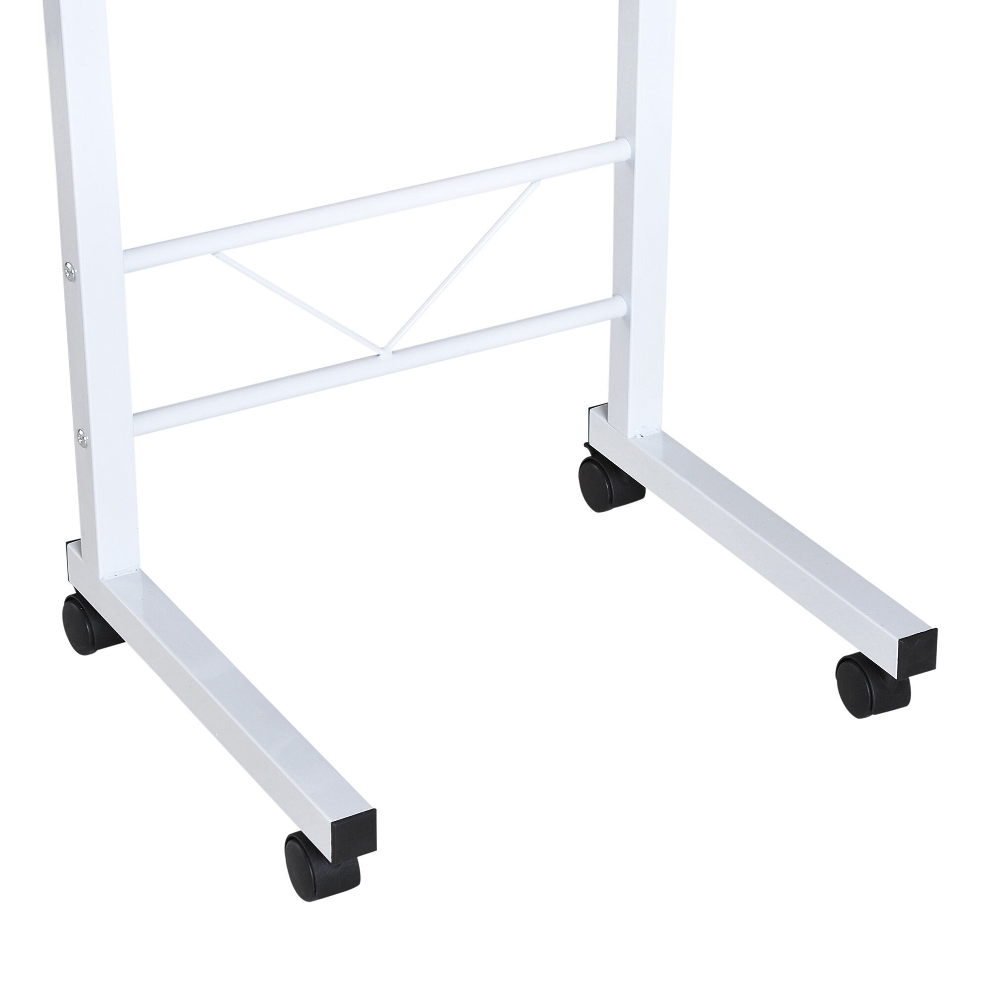 HOMCOM Beistelltisch mit Rädern und Bremsen natur B60 x T40 x H78 cm