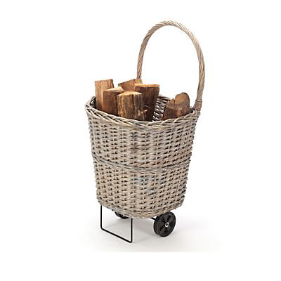 Chariot à bois en osier Dixneuf Torpe avec anse