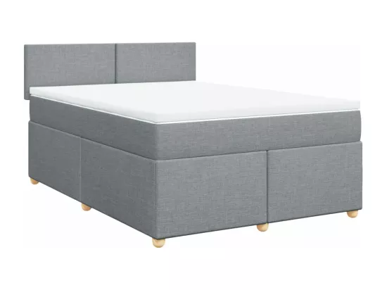 Sommier à lattes de lit avec matelas Gris clair 160x200cm Tissu