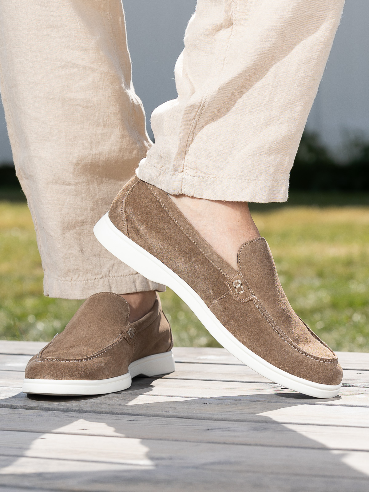 Gregers - Sport Loafer taupe suede - Trapes Sko
