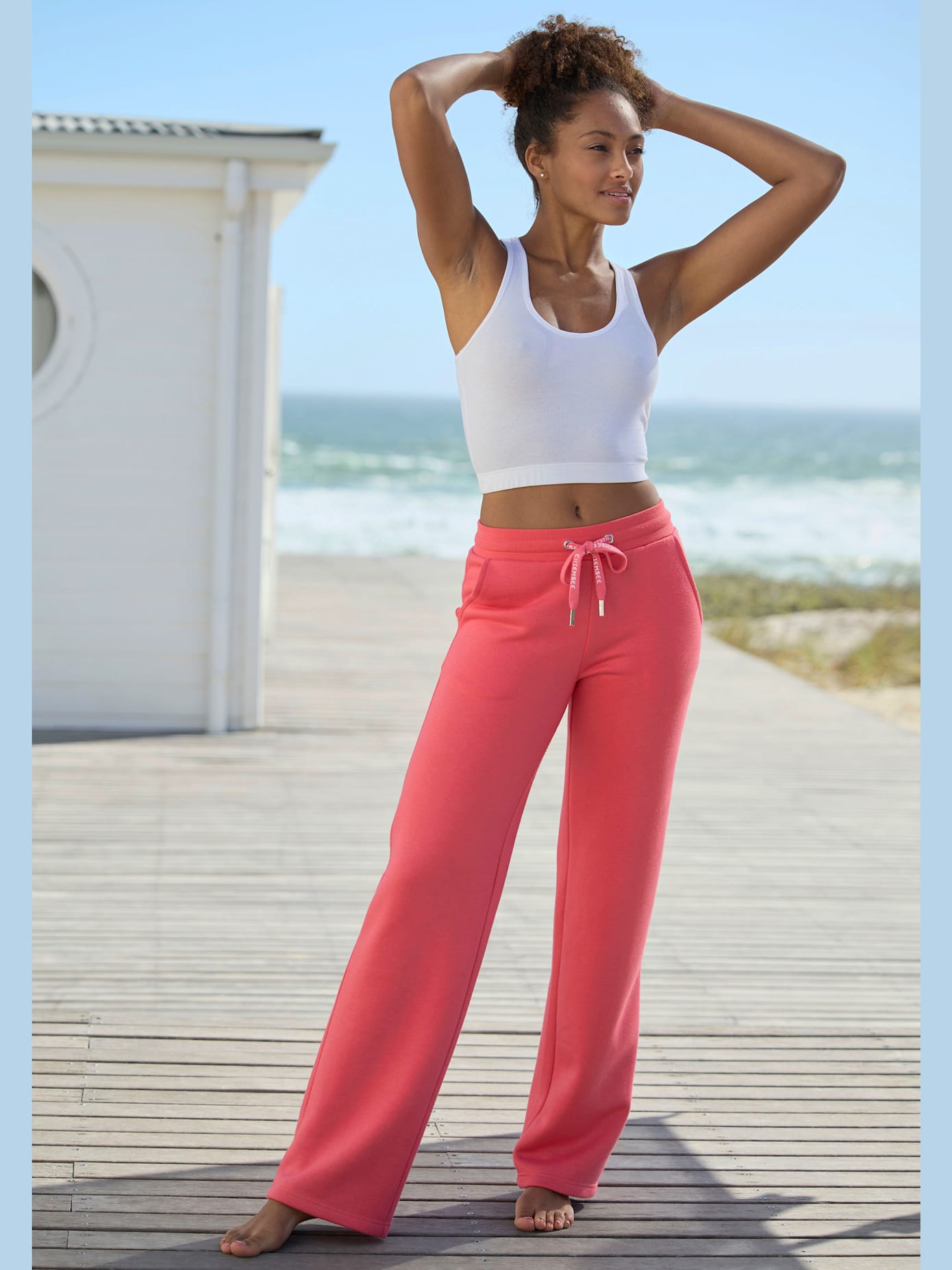 Pantalon détente pantalon molletonné confortable avec jambes larges