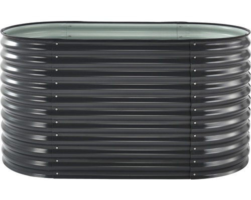 Verhoogd tuinbed, klassiek golvend design, 160 x 80 x 82 cm, antraciet