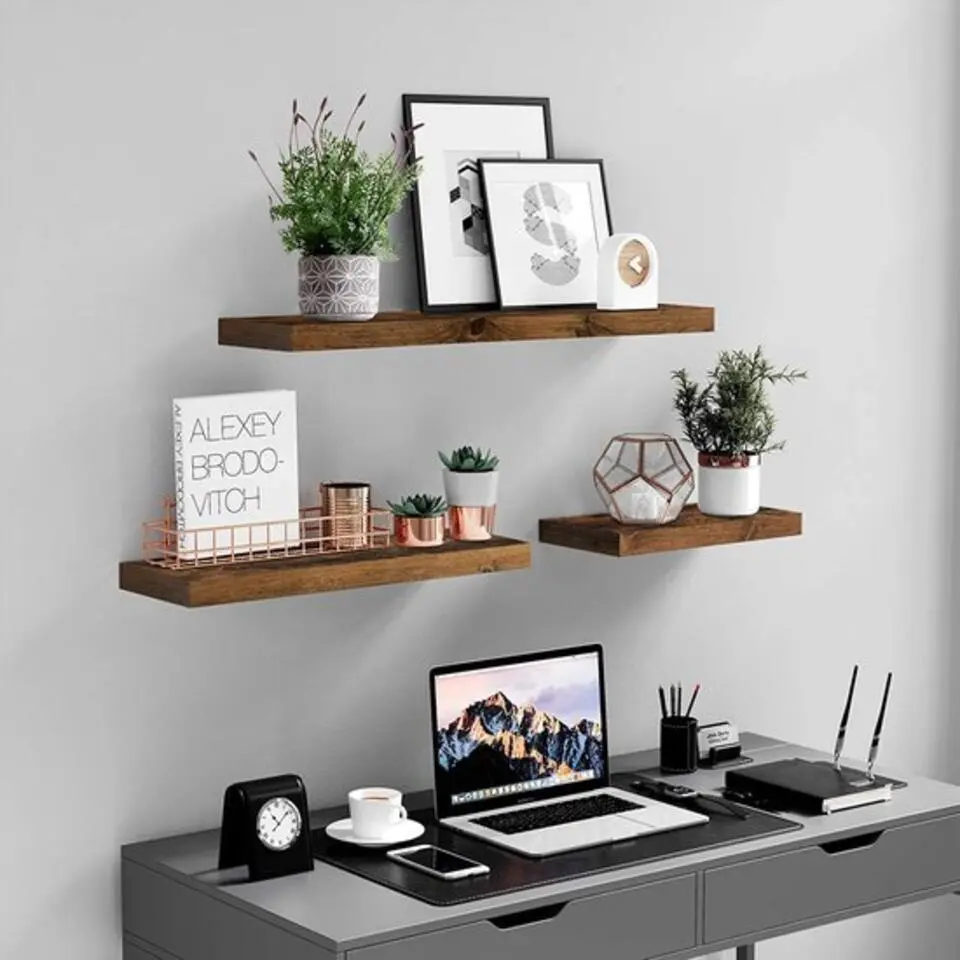 Parya Home Wandplank, zwevende plank, vintage bruin