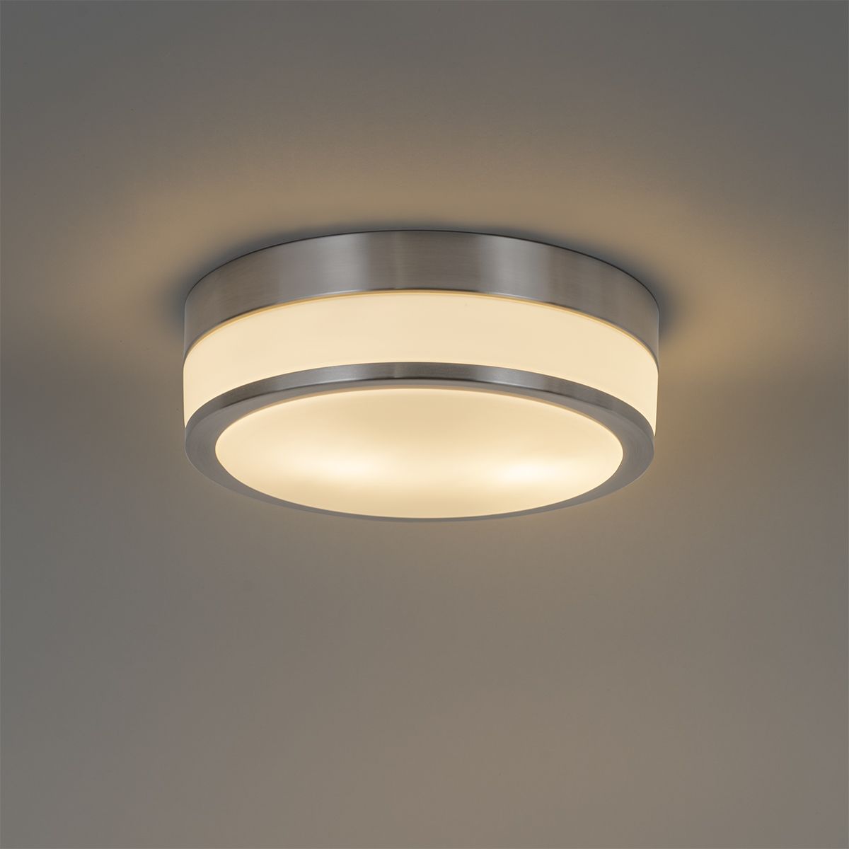 Moderne plafondlamp staal 28 cm IP44  - Flavi