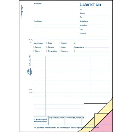 Avery Zweckform 1763 Lieferscheine mit Preisspalte, A5, selbstdurchschreibend, 3x40 Blatt