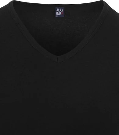 Alan Red Oklahoma T-Shirt Stretch Zwart (2-Pack) 6681/2P/99 Oklahoma T-shirt Black kopen