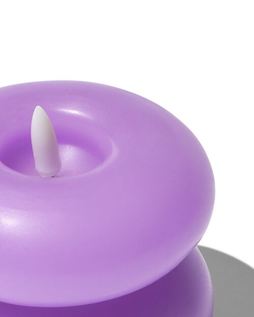 bougie moulée LED avec cire Ø10x7.5 lilas