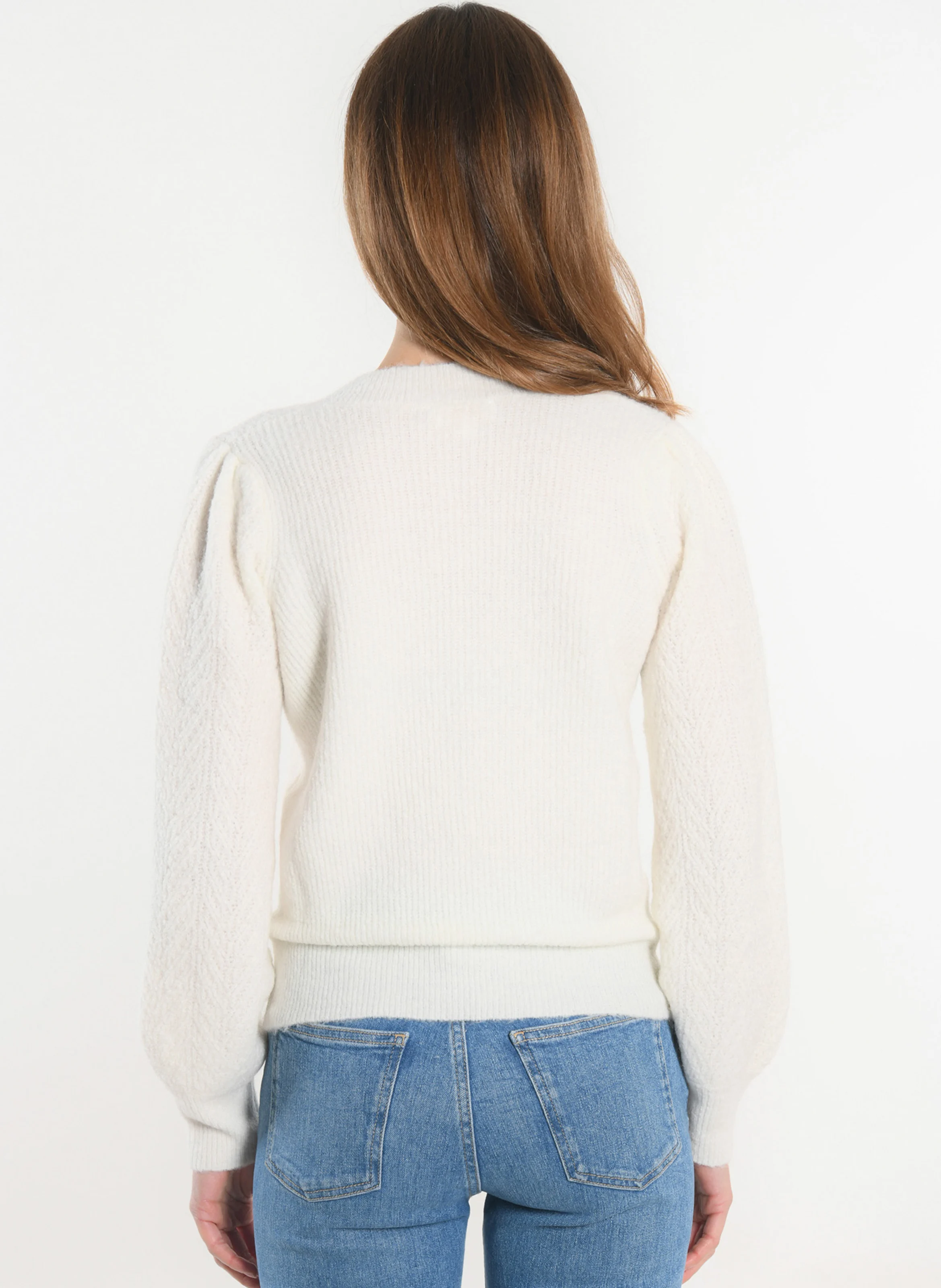 DAYANA - Pull col V| Blanc