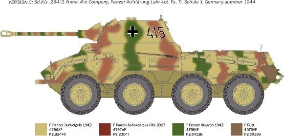 Italeri - Sd.Kfz. 234/2 Puma Tank Byggesæt - 1:35 - 6572