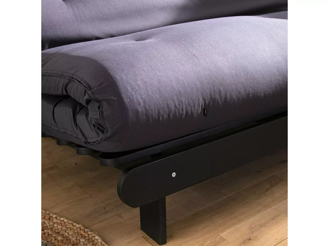 Matelas futon anthracite coeur en latex 90x200