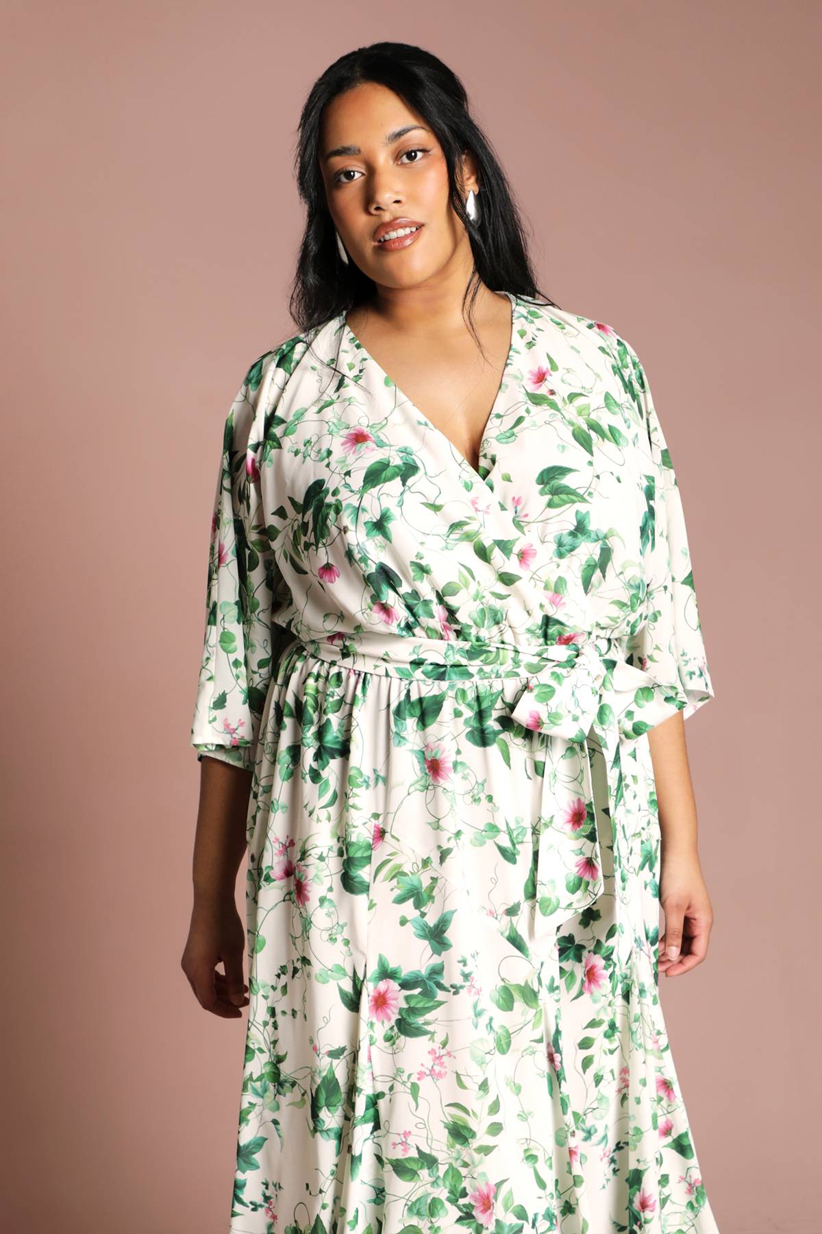 Coast Robe Midi Portefeuille Grande Taille À Imprimé Fleuri