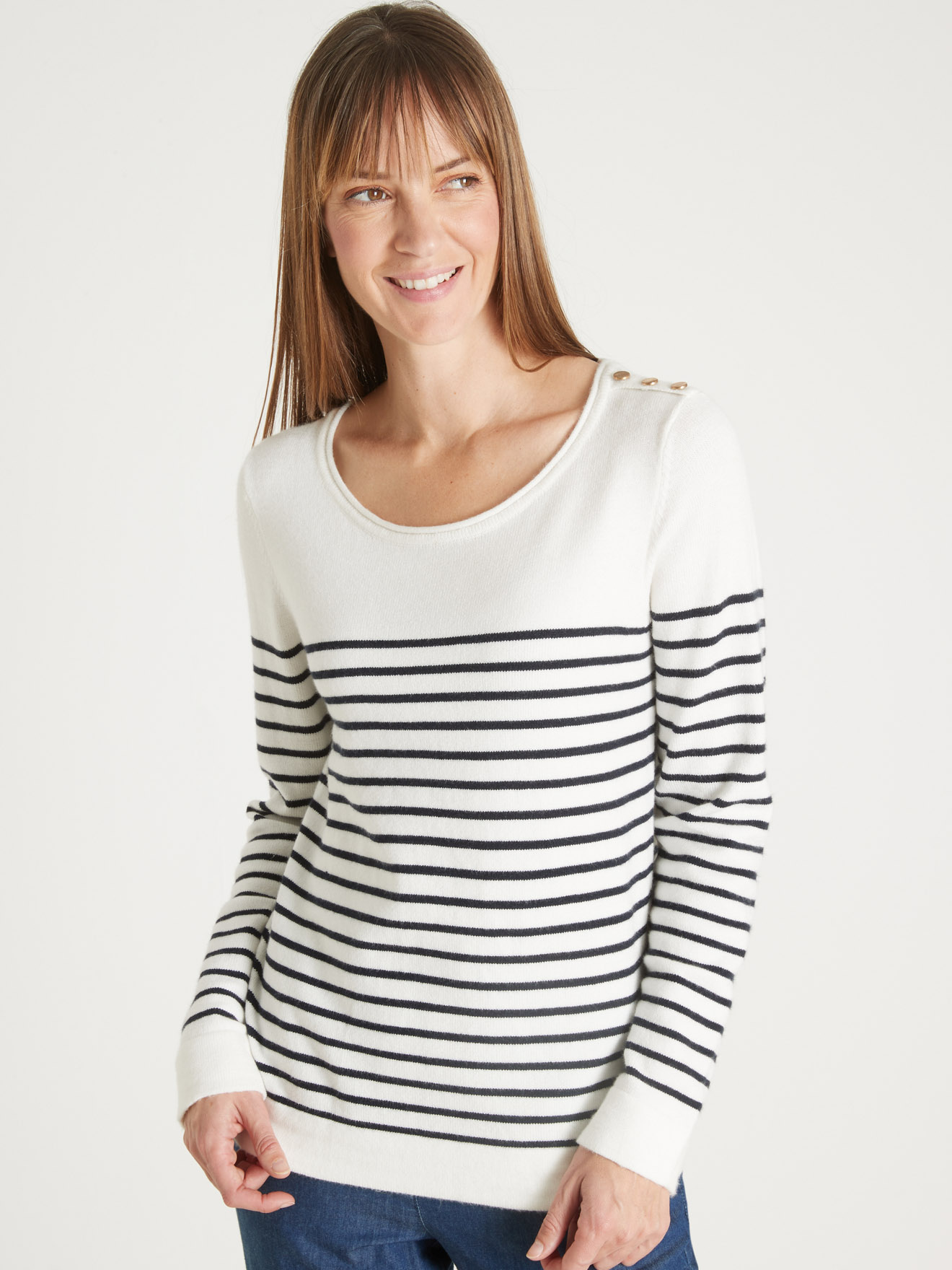 Pull marinière col rond