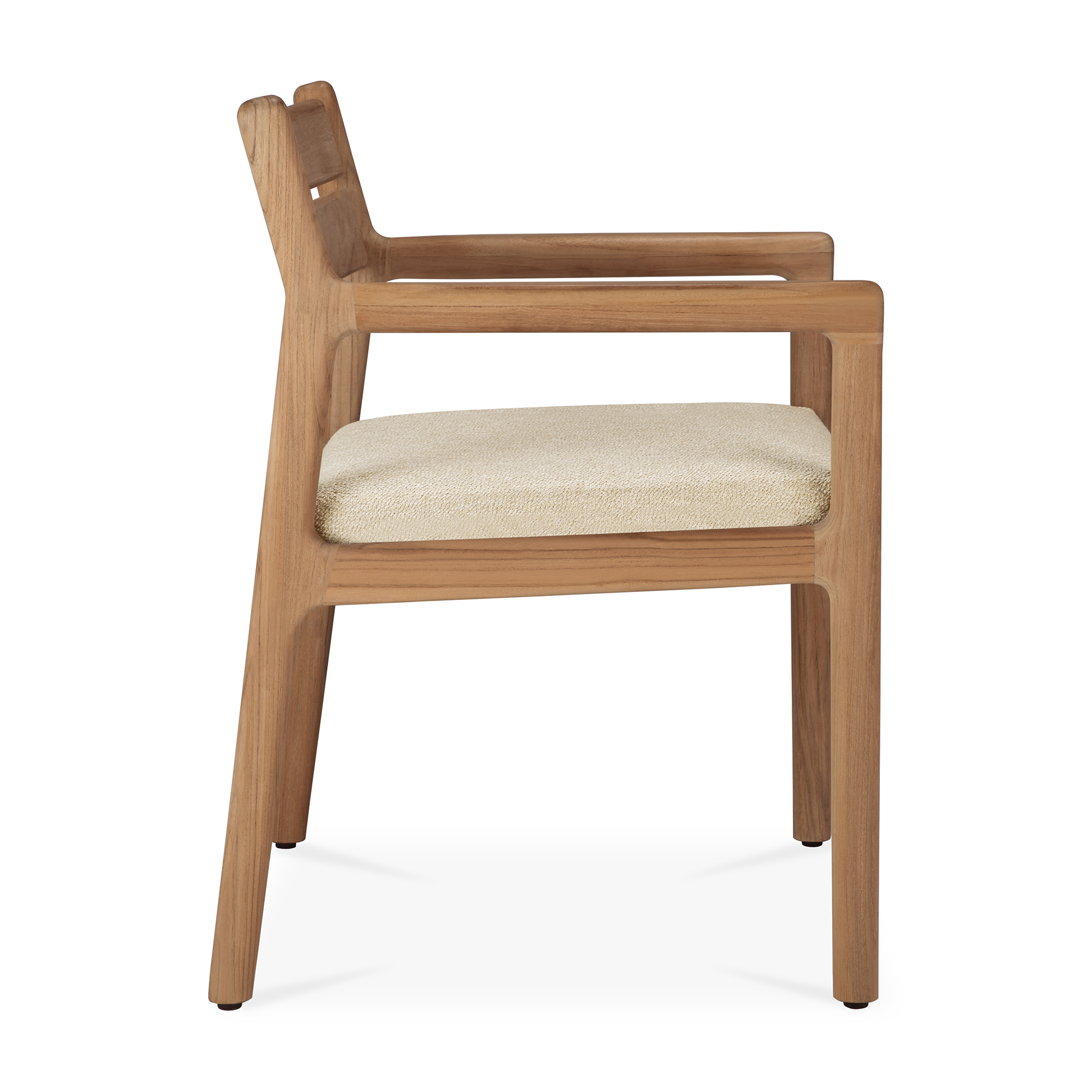 Teak Jack stoel met armleuning - outdoor  - met naturel kussen