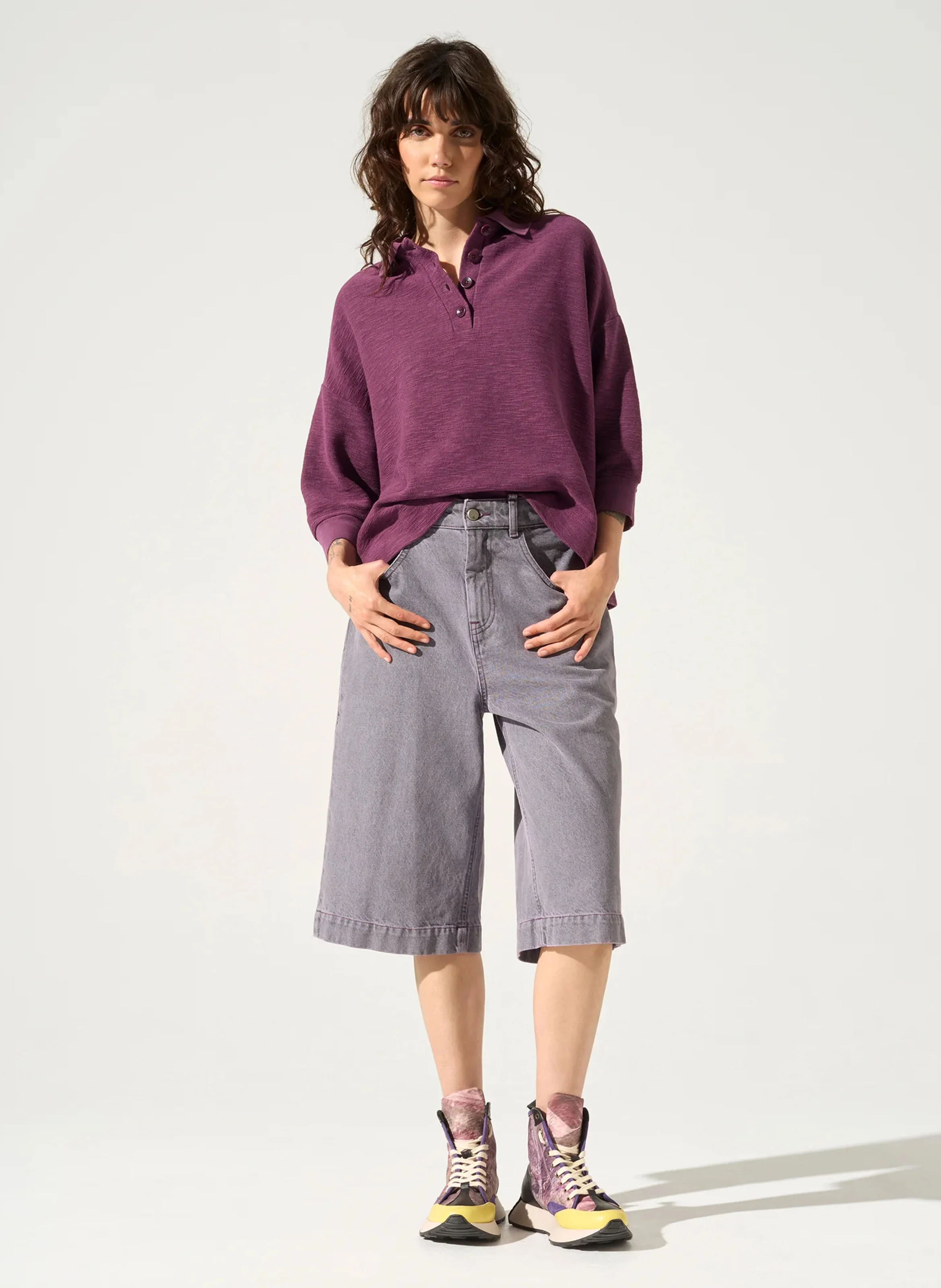 ANDREA - Bermuda en jean | Violet