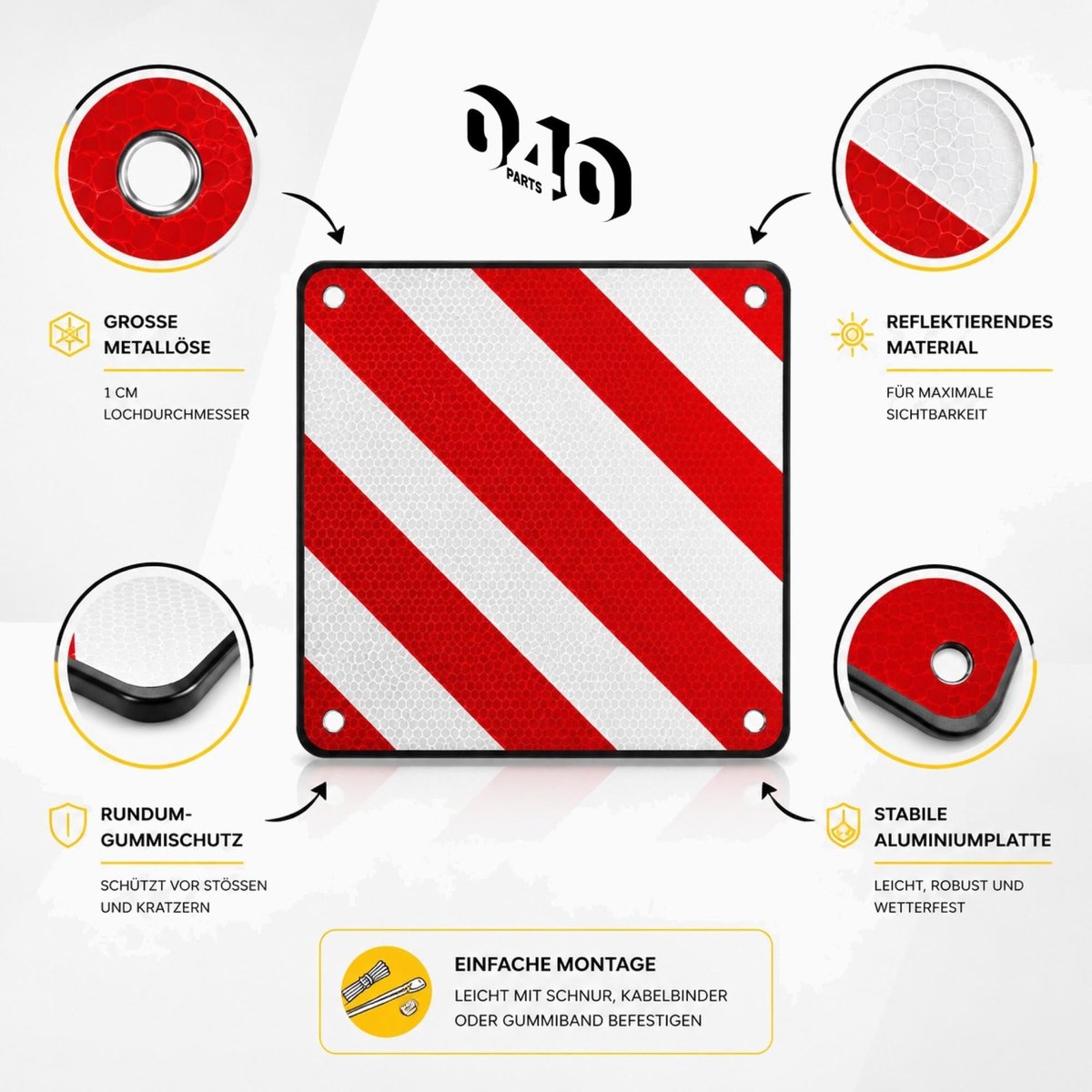 040 parts Alu 3 in 1 waarschuwingsbord