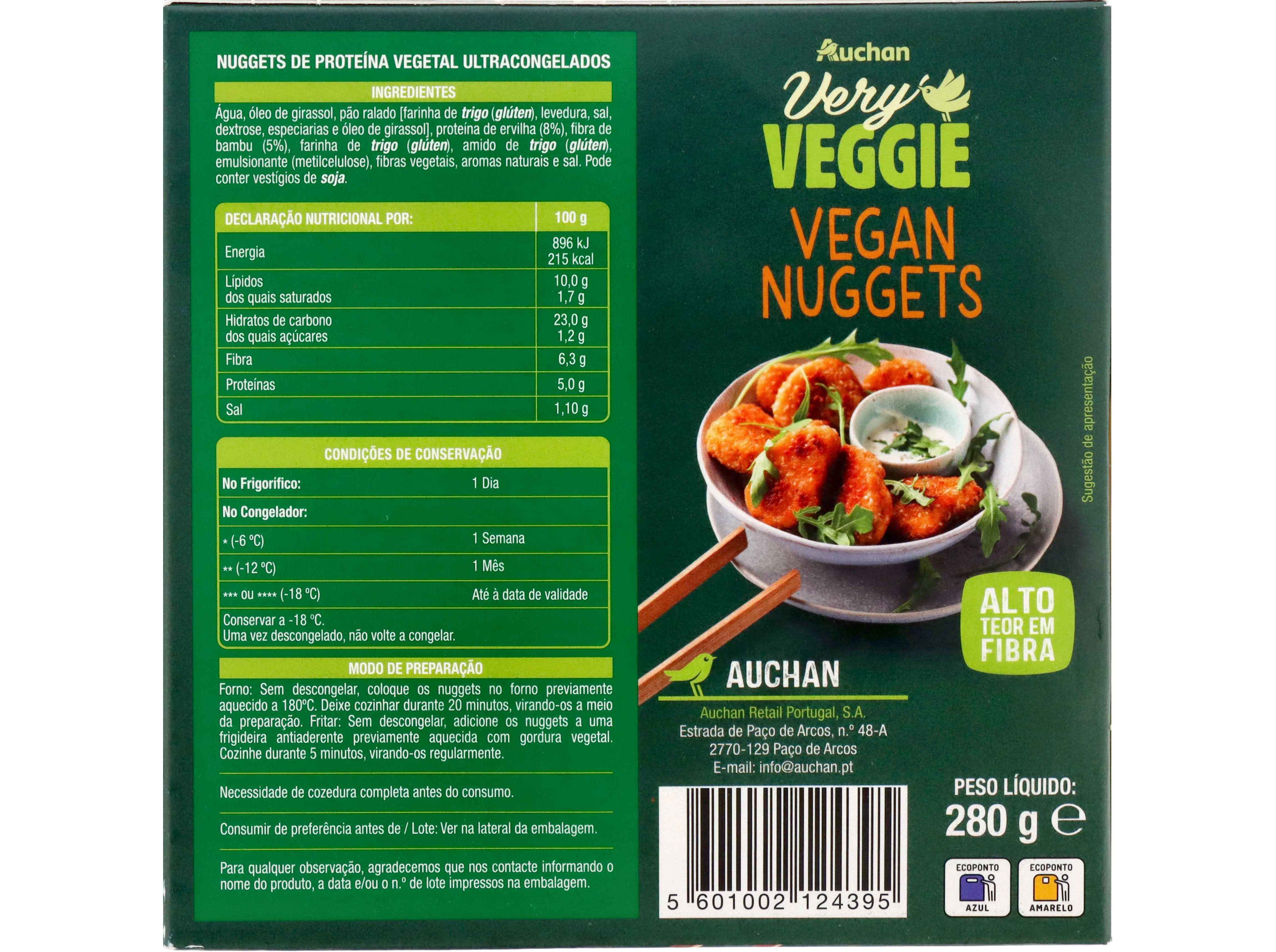 VEGAN NUGGETS AUCHAN VERY VEGGIE 10UN 280G
