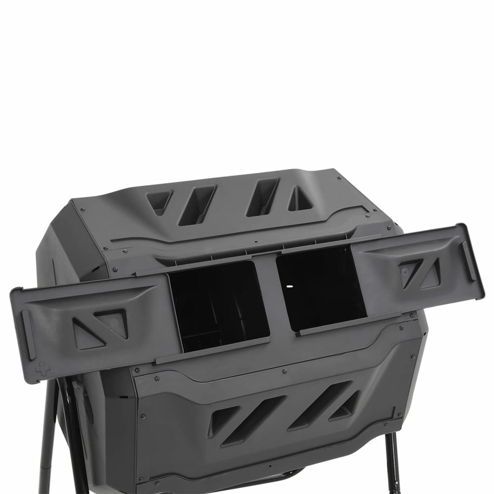 Bac à compost de jardin noir 73x64x95 cm 160 l