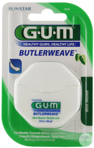 Gum Fil Dentaire ButlerWeave Waxed Menthe 1 Pièce x 55m (1855)