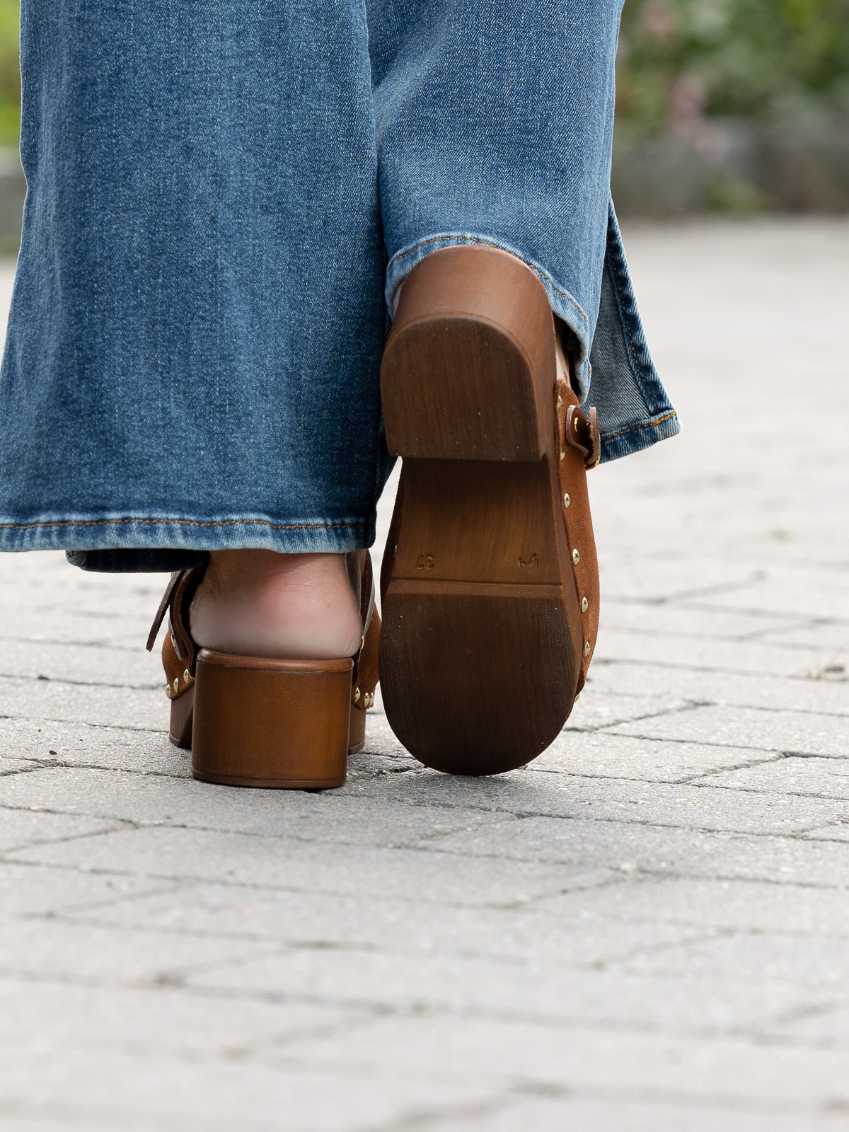 Clogs Suede Leather Brown - Trapes Sko