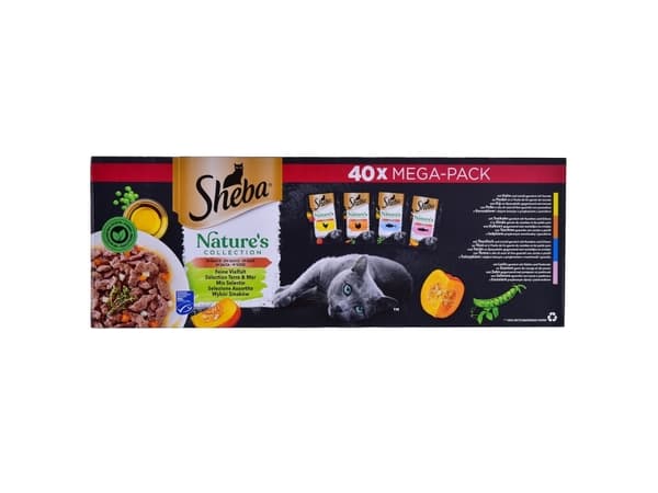 SHEBA Natures blanding av smaker i sausposer til katter 40x85g