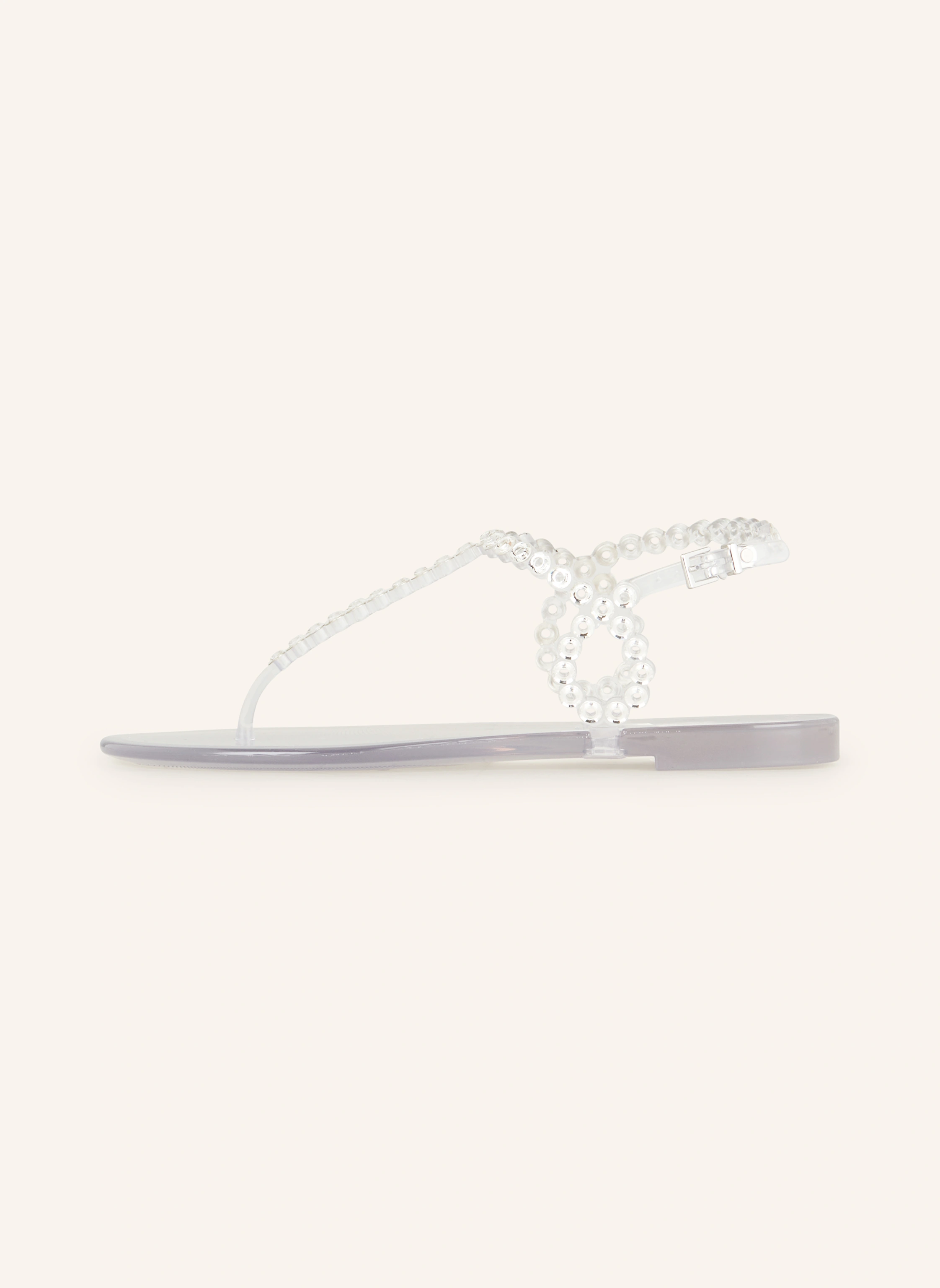 AQUAZZURA Zehentrenner ALMOST BARE CRYSTAL JELLY mit Schmucksteinen