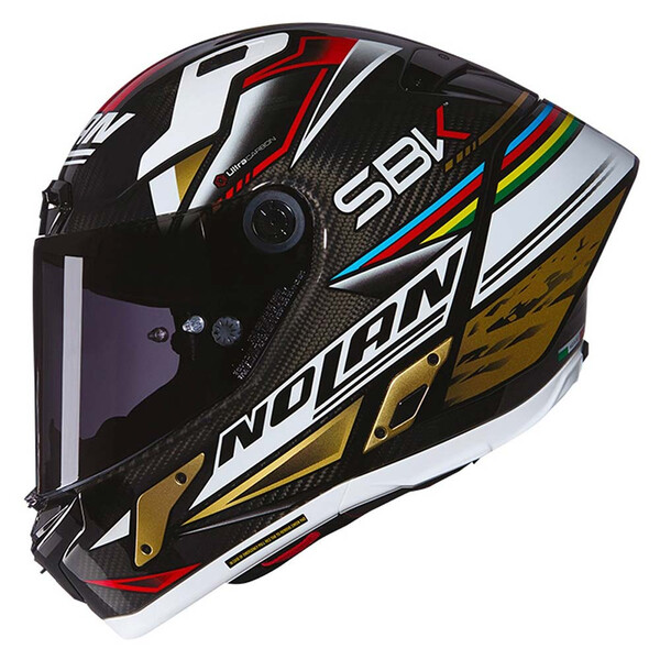 Nolan - Casque X-804 RS Ultra Carbon SBK Carbone / Blanc / Or / Rouge / Bleu / Brillant