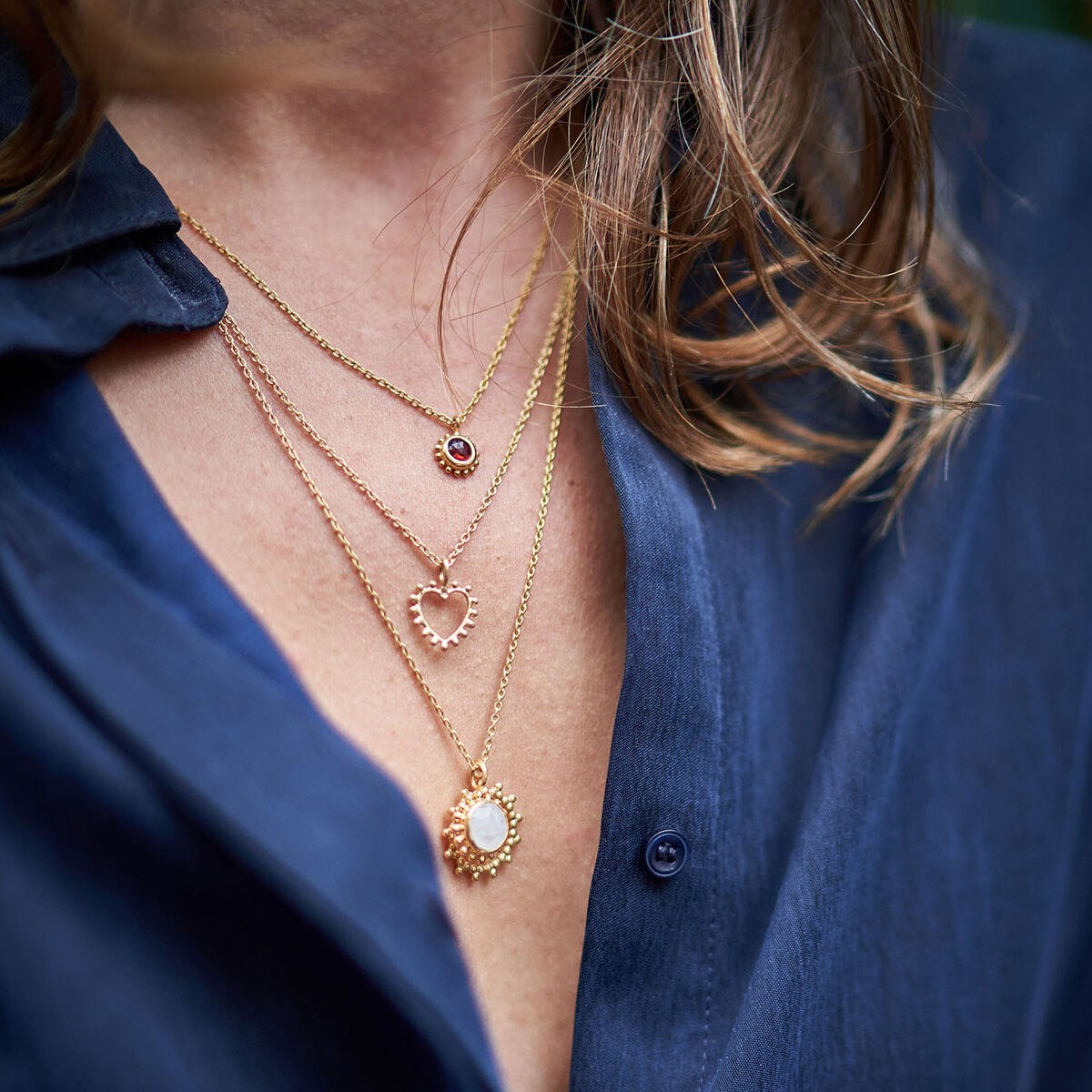 Collier mini Surya Soleil et Chrysoprase
