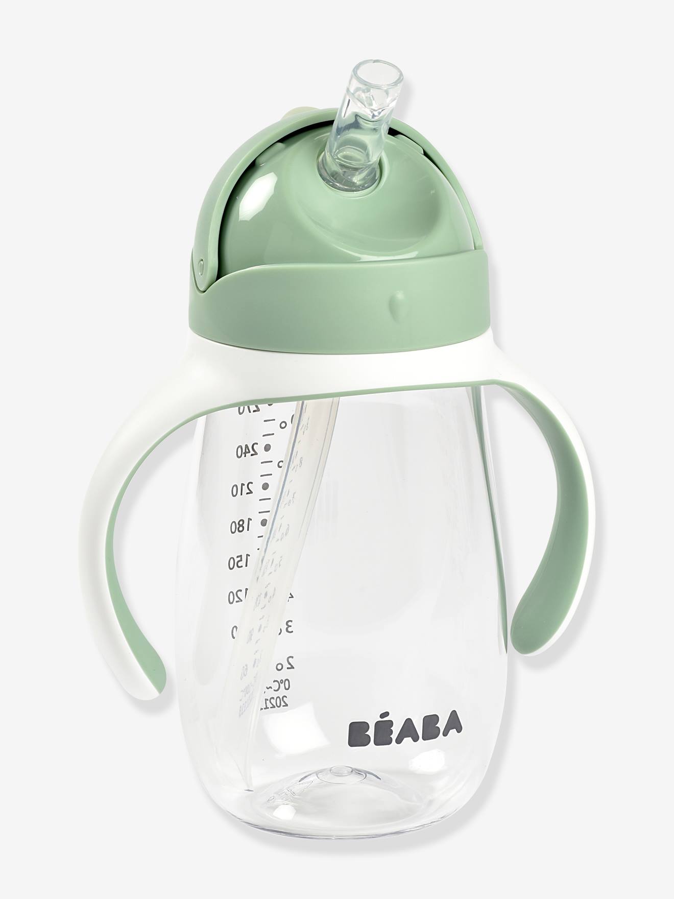 Caneca BEABA média azul lisa com canudo (300 ml)