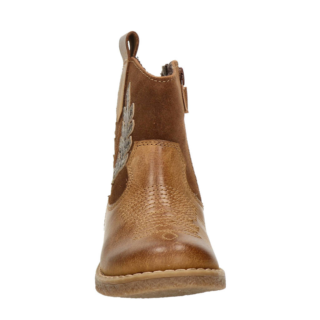 Nelson Kids leren enkellaarzen cognac