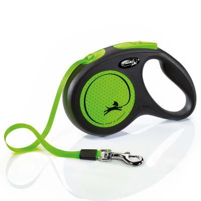Flexi Rollleine New Neon M Gurt Neongrün 5m