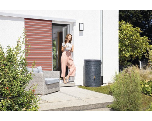 4rain Arondo regenwatertank met aftapkraan en inlaatafdichting, 250 l, grafietgrijs