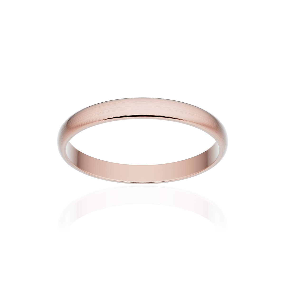 Alliance or 750 rose brossé demi-jonc 2,5mm
