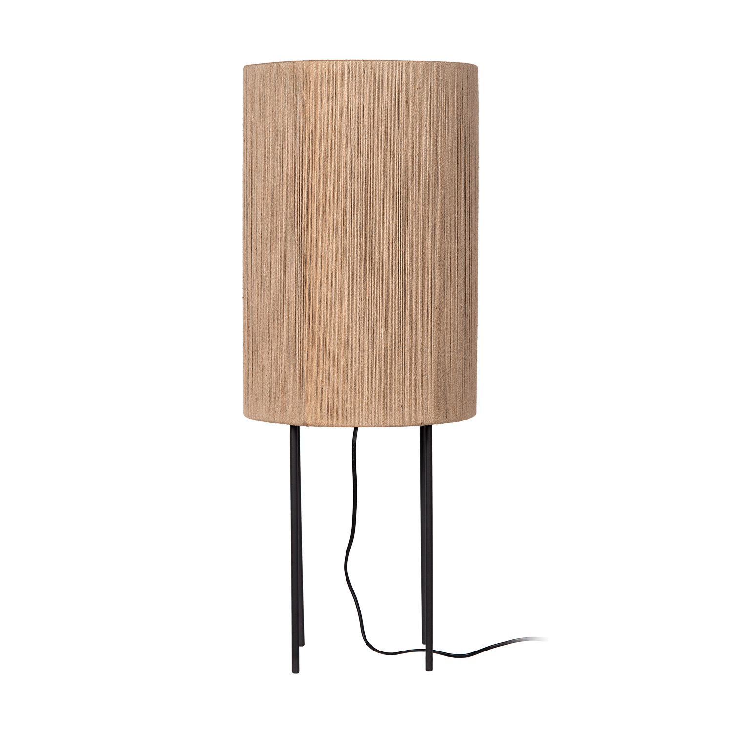Atmooz Sintra Vloerlamp â Ã30x78cm â Zwart â Jute Kap â E27