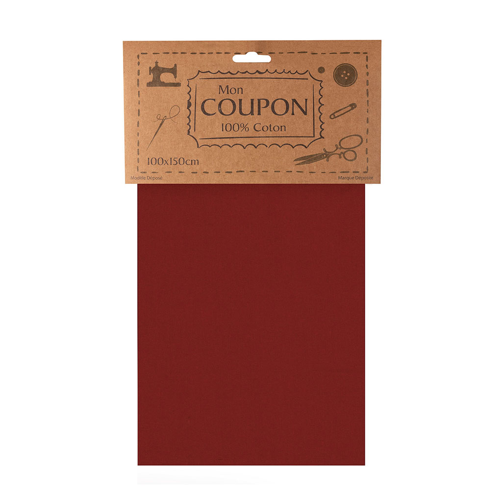 Coupon tissu NINA rouge 100x150cm