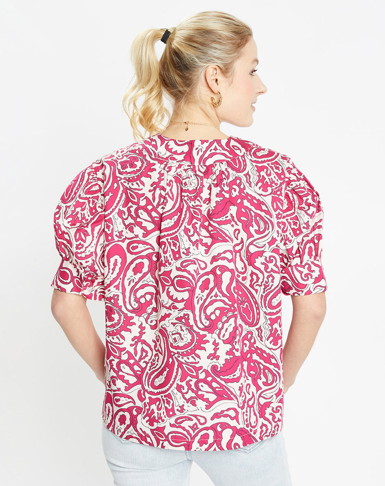Jodhpur Top 100% Coton bio Pipa imprimé rose