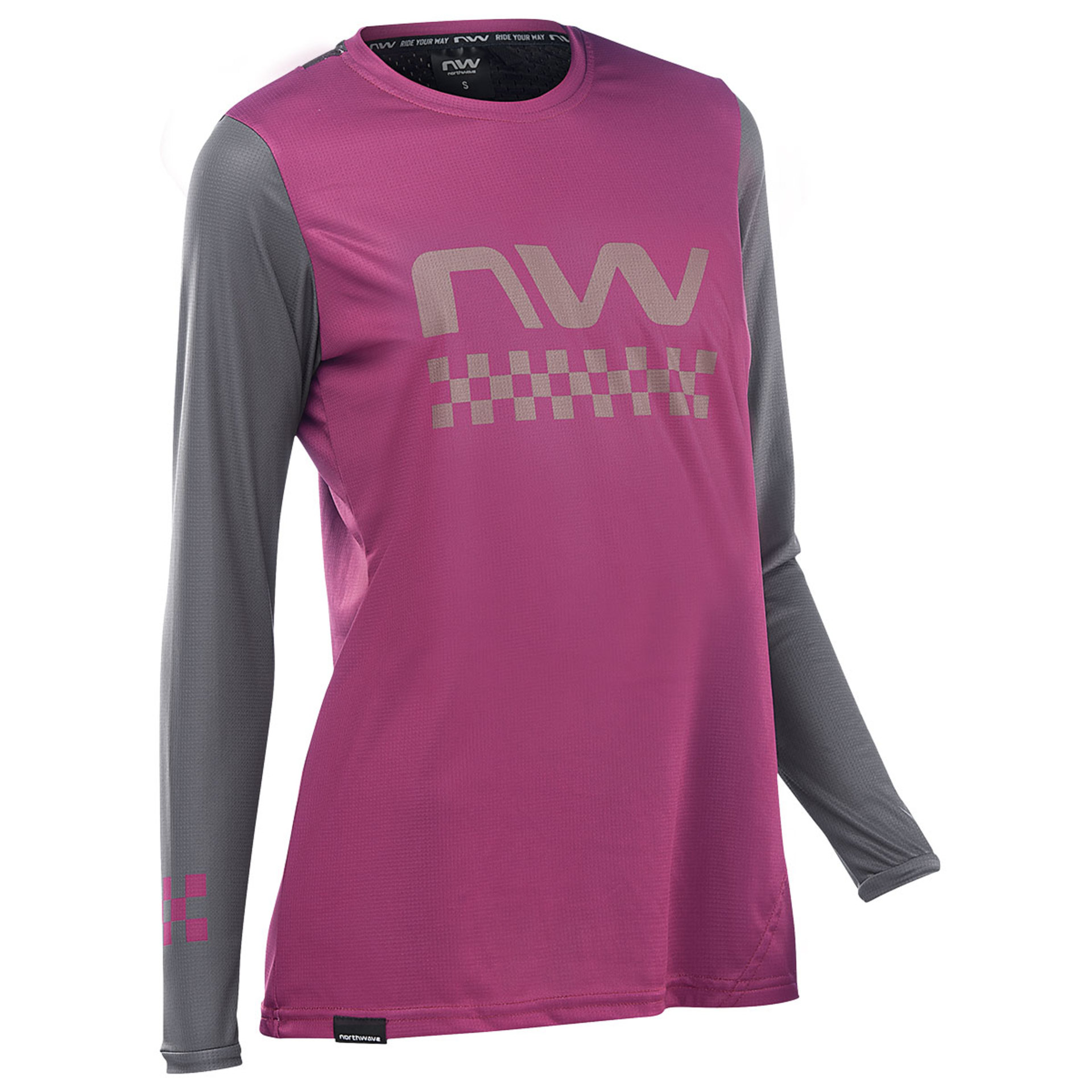 Northwave Edge MTB Fietsshirt Lange Mouwen Paars/Grijs Dames