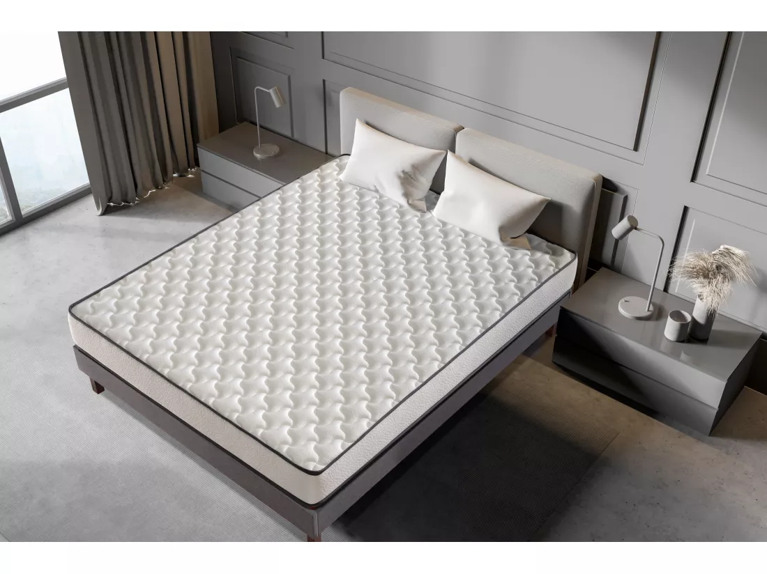 Matelas Mousse 90x190 New York - Ferme - Réversible - Côté Été/hiver - H15 Cm