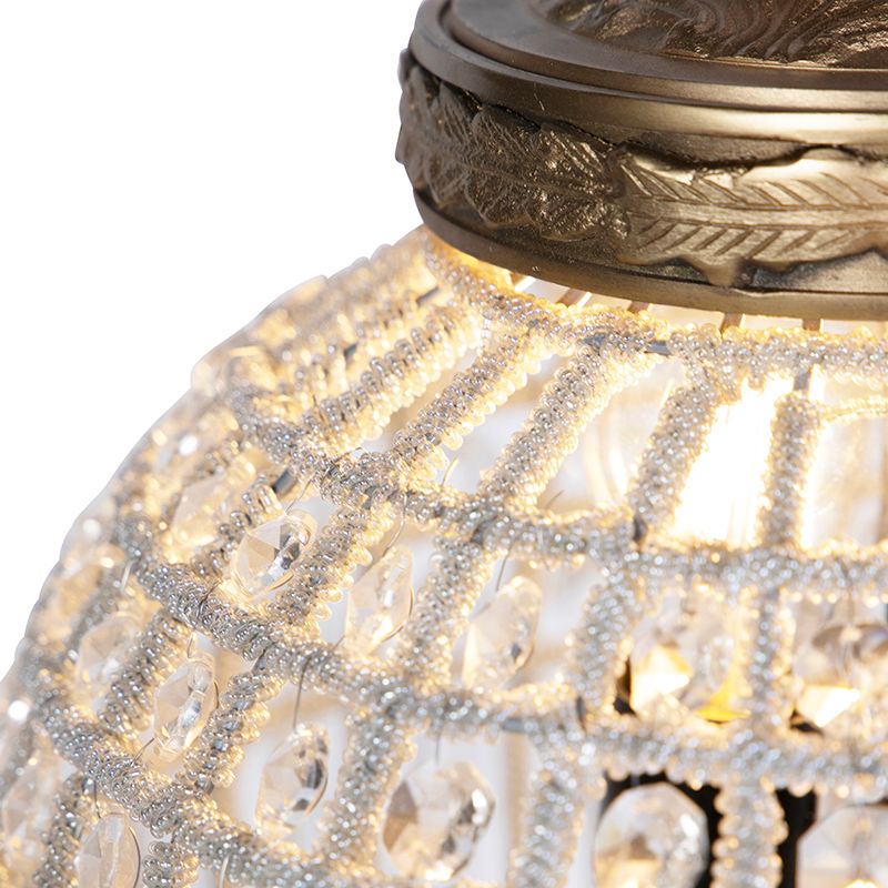 Art Deco hanglamp kristal met goud 35 cm - Kasbah