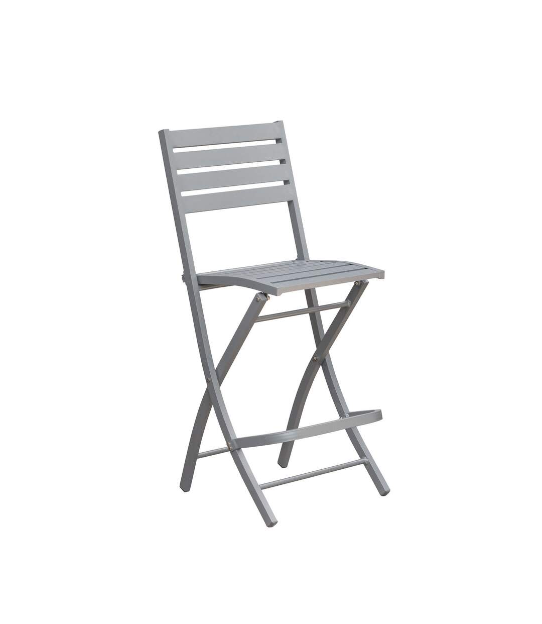 Chaise haute pliante de jardin Marius - 46 x H. 110 cm - Gris