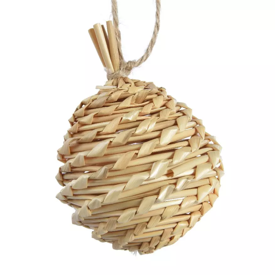 Boule de paille à suspendre (H10 cm) Naturel