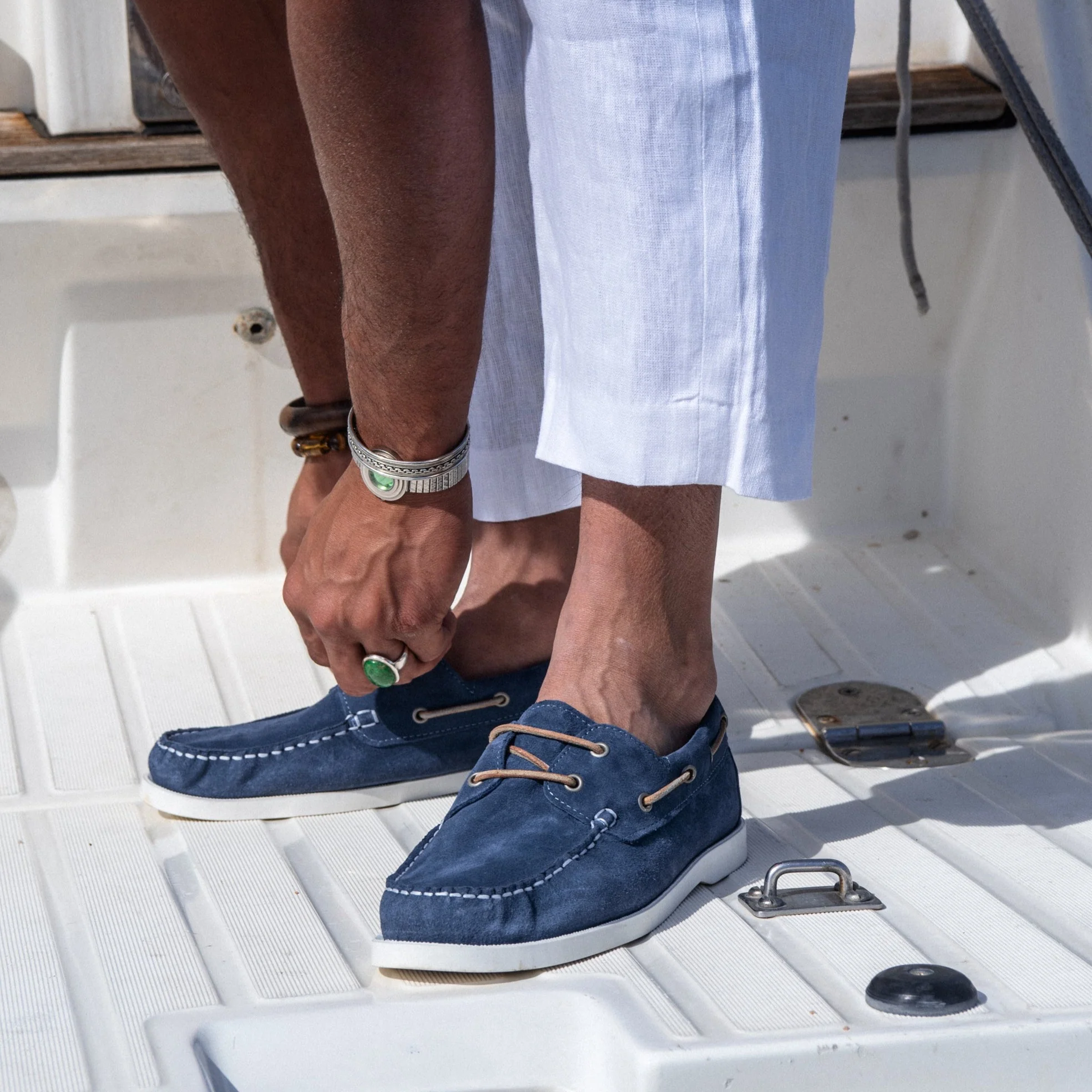 Bato-Chaussure bateau en velours jean
